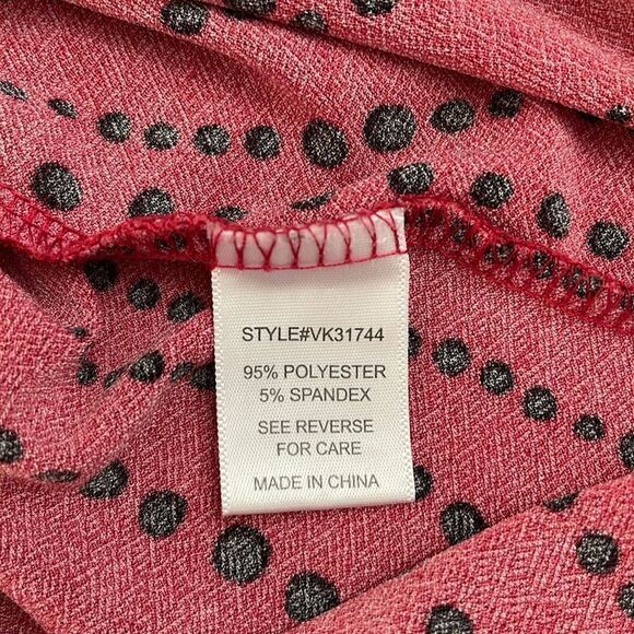 Adrienne Vittadini Red & Black Dot Blouse Size Small - Picture 5 of 5